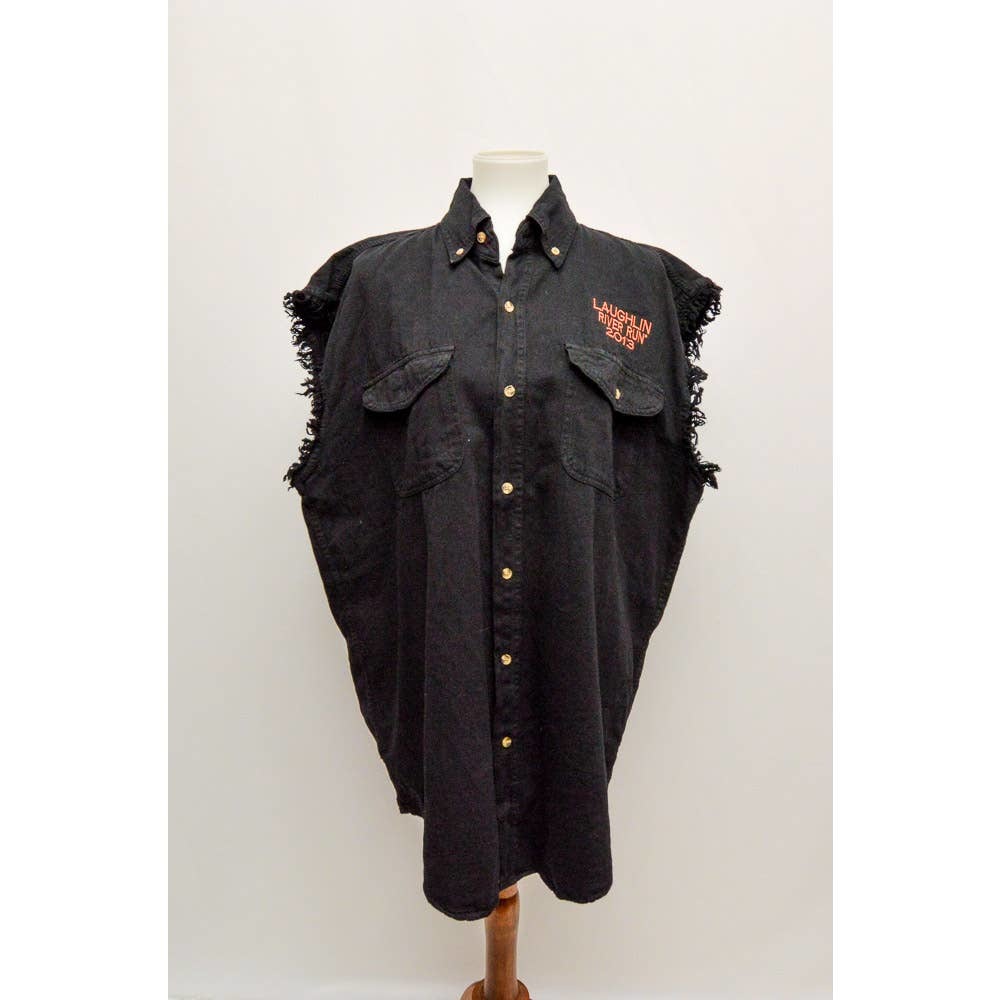 Mens Laughlin 2013 River run bikerwear 2X black shirt